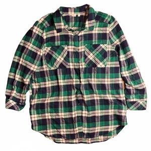 Nordstrom Make + Model Green Blue Plaid Soft Shirt - Sz XL - Discounted Shipping